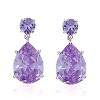 Guili Sterling Silver White Gold Plated Drop Earrings with Colored Cubic Zirconia Accents, A Chic and Elegant Addition to Any Jewelry Collection - 2 of 3