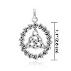 Slickblue Women's Celtic Triquetra Pendant Necklace, Sterling Silver Trinity Knot Design, 1.1", 18" Box Chain - 2 of 4