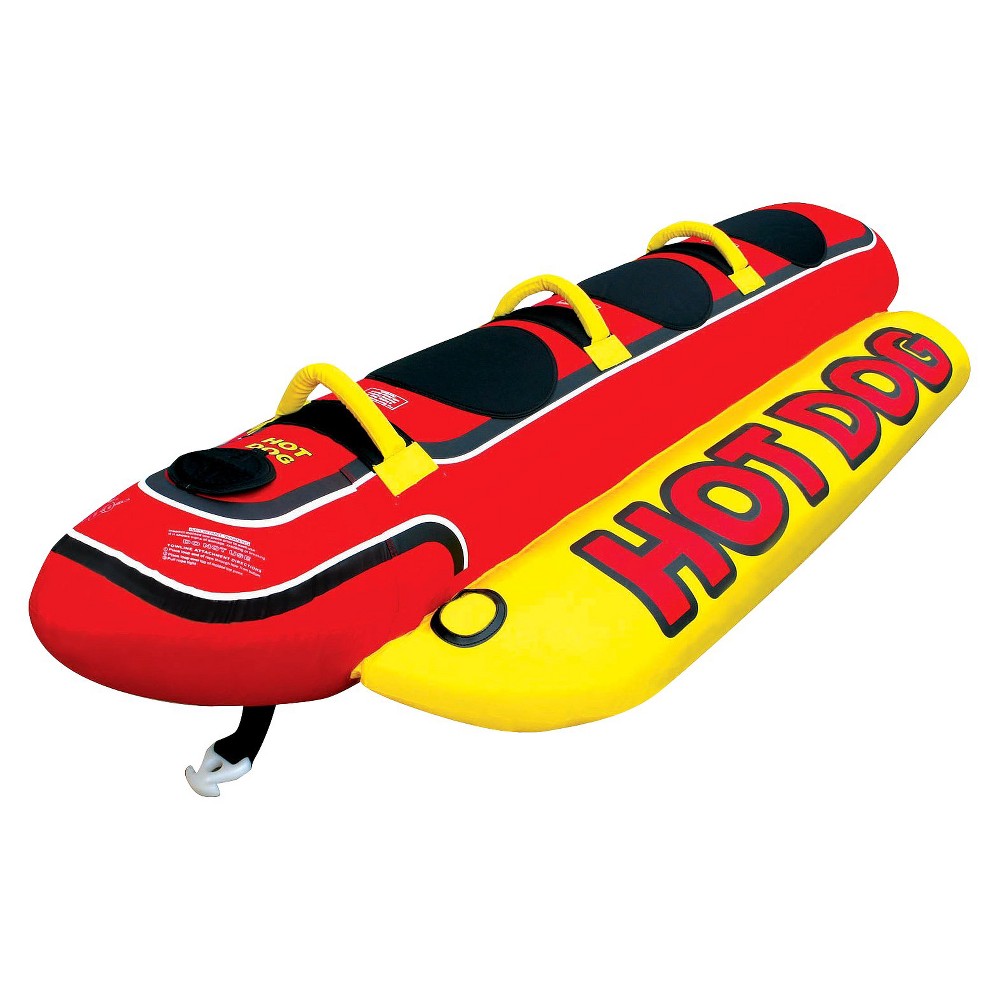 Airhead Hot Dog Inflatable Triple Rider Towable Tube ()