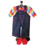 The Queen's Treasures 15 Inch Doll Clothes Rainbow Tee Shirt and Overalls