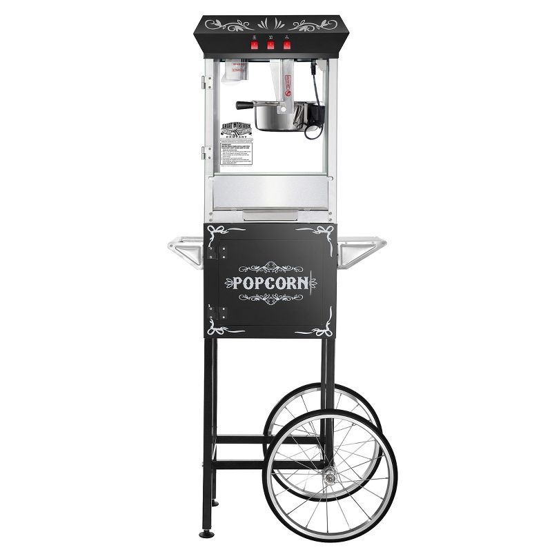 Great Northern Popcorn 8 oz. Electric Countrertop Classic Style Popcorn Machine and Cart - Black, 1 of 5