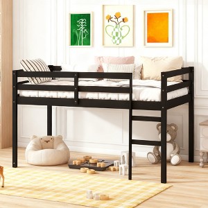 Luxystar Twin Loft Bed with Ladder, Bed Platform of Strengthened Slats for Kids‘ Room and Guest Room - 1 of 4