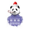 Junior's Design By Humans Christmas panda By NikKor T-Shirt - 2 of 3