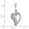 Black Bow Jewelry 14k White Gold, Maci Collection, Filigree Script Initial V Pendant - 3 of 4