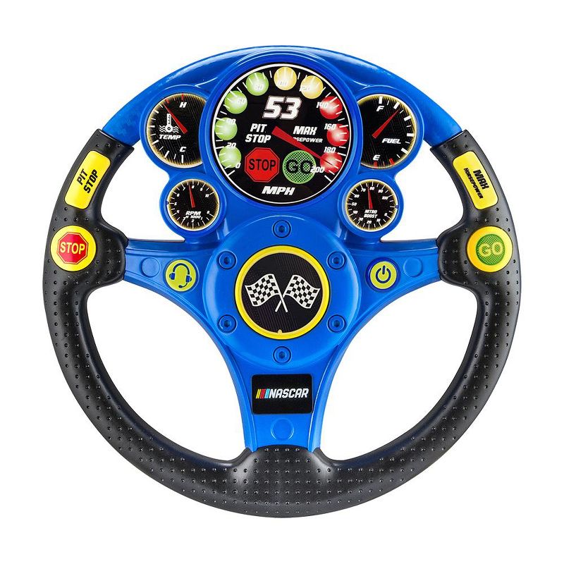 eKids Nascar Toy Steering Wheel for Kids – Black (NR-155.EEV9), 1 of 4