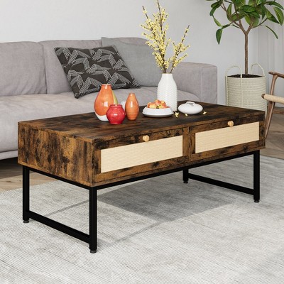 Multi-Functional Rattan Coffee Table
