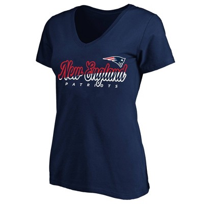 New England Patriots Women's Plus Size NFL Team Apparel Swoop Neck Tee  Shirt