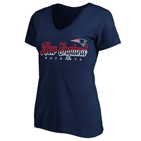 NFL New England Patriots Short Sleeve V Neck Plus Size T Shirt 3X