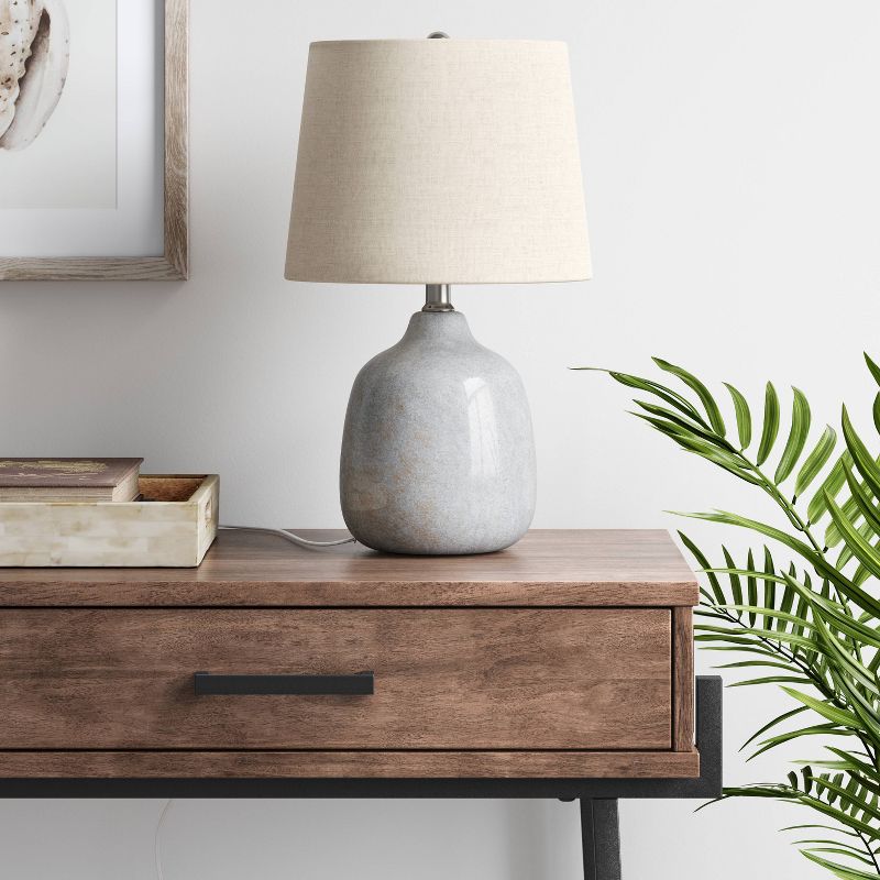 Assembled Ceramic Table Lamp Gray - Threshold™, 2 of 11
