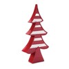 Christmas Tabletop Trees Set of 3 – Red and White Resin Holiday Decor 12.25" Tall by Melrose - 3 of 4