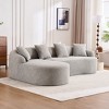 SeaCamel L-Shape Sectional Sofa - Curved Chaise, Green Modular Chenille, No Assembly, 30D High-Density, for Living Room/Bedroom/Apartment. - 2 of 4