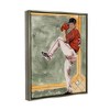 Kids' Wall Art by Melissa Wang Baseball Pitcher Sports Painting Gray Framed Kids' Floater Canvas - Stupell Industries - image 2 of 4