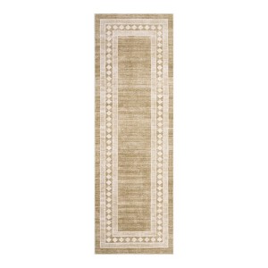 Modern Bordered Soft Carpet Mat Indoor Non Slip Machine Washable Area Rug - 1 of 4