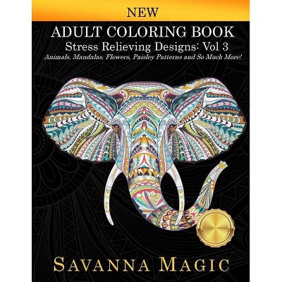 Adult Coloring Book - (Savanna Magic Coloring Books) (Paperback)