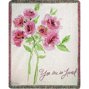 Manual Woodworks and Weavers “You Are So Loved” Cotton Tapestry Throw – Encouragement Blanket - 1 of 3