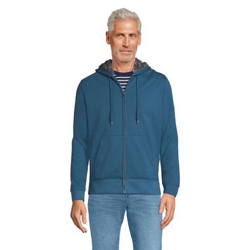 Lands' End Men's Serious Sweats Full Zip High Pile Fleece Hoodie - 2x Large  - Evening Blue : Target