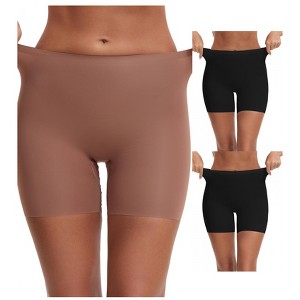 INSPIRE CHIC 3 Packs Women's Shorts Seamless High Waist Tummy Control Butt Lifter Thigh Slimmers - 1 of 4