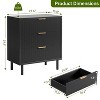 Black Fluted 3-Drawer Dresser,Modern Wood Chest with Metal Legs & Anti-Tip Device, Wide Storage Organizer for Bedroom,Living Room - 2 of 4