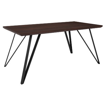 Flash Furniture Corinth 31.5" x 63" Rectangular Dining Table in Dark Ash Finish