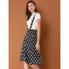 Allegra K Women's Vintage Polka Dots Midi Floral Suspender Skirt - 4 of 4