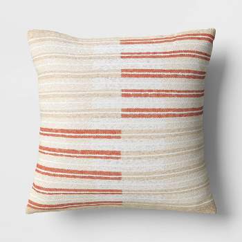 Woven Striped Textured Square Throw Pillow - Threshold™
