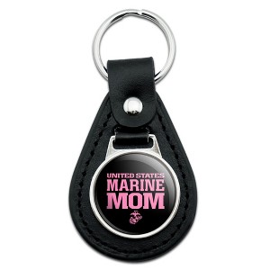Marine Mom Black Leather Keychain - 1 of 4