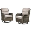 Outdoor Swivel Rocker Patio Chairs - 360 Degree Swivel Glider Seating Wicker Rocking Chairs Set of 2 with High Back for Porch Balcony Deck - 2 of 4