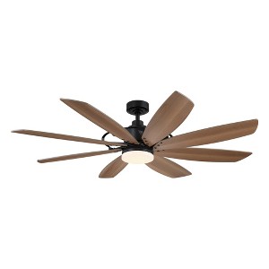 Parrot Uncle 60" Modern Black LED Windmill Ceiling Fan with Light and Remote - 1 of 4