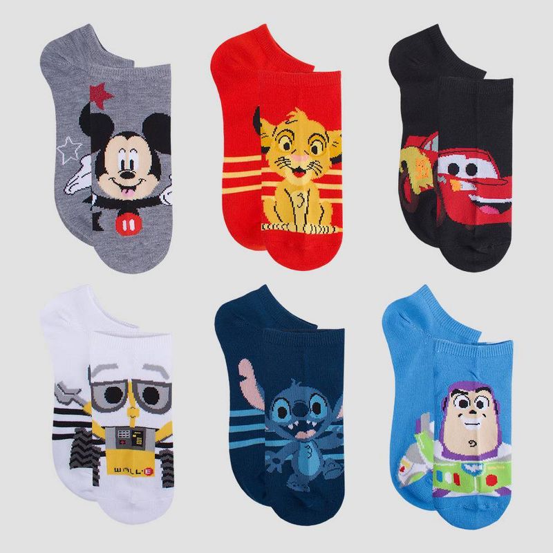 Boys' Disney 100th Anniversary 6pk Socks - Light Gray, 1 of 7