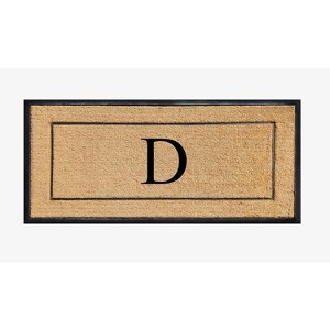 A1HC Natural Coir and Rubber Backing Monogrammed Door Mat, Anti-Shed Entry Doormat - 1 of 4