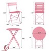 Outdoor 3-Piece Folding Bistro Set Folding Outdoor Patio Furniture Sets 2 Chairs and 1 Table - 2 of 4