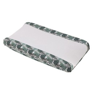 NoJo Jungle Paradise Green and Ivory Palm Leaf Super Soft Contoured Changing Pad Cover - 1 of 3