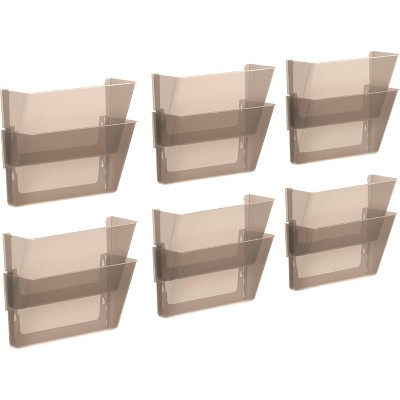 Storex 12pk Snap & Stack Wall File Pockets - Gray