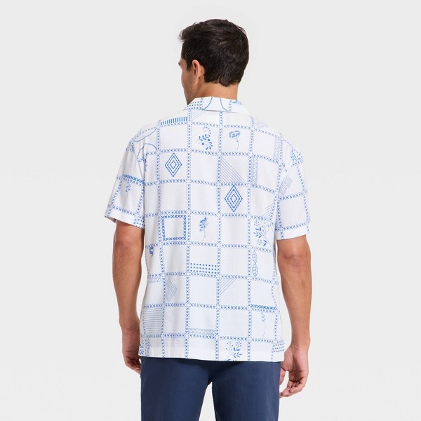 Camisa de cuello camp de manga corta de gabardina para hombre - Goodfellow & Co™ Blanco 2