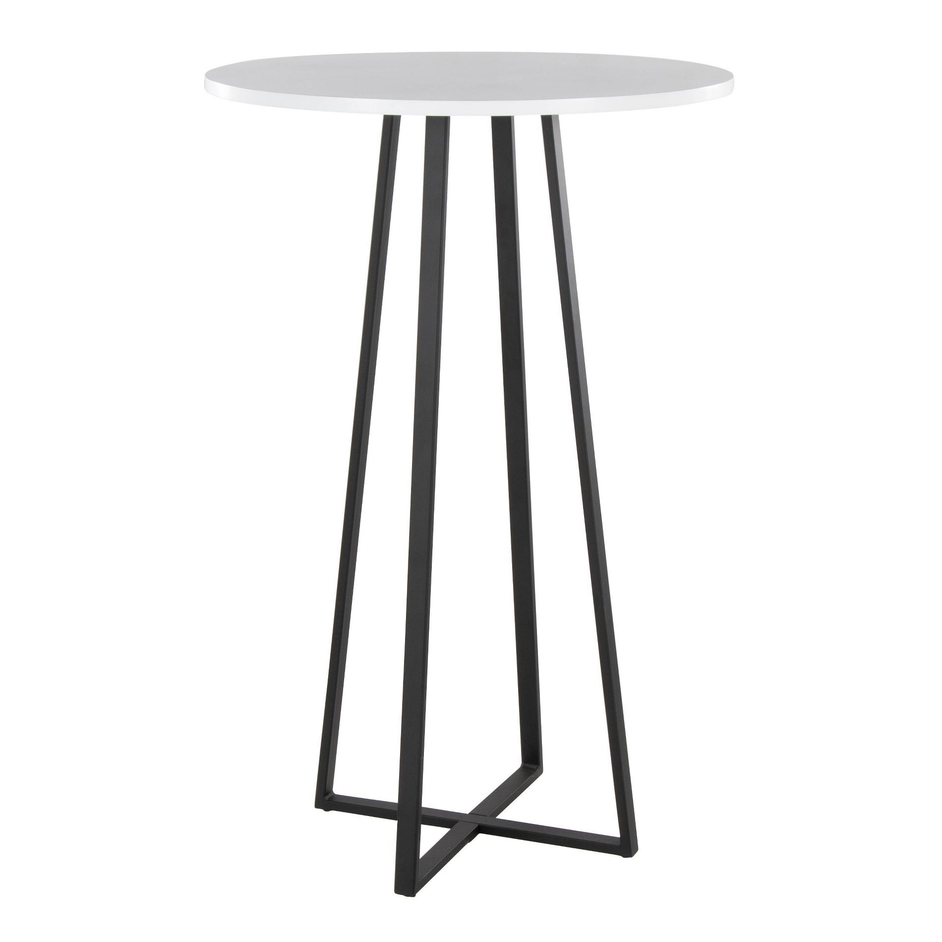 LumiSource Cosmo MDF Bar Table Black Metal/White