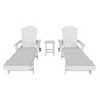 WestinTrends Malibu 3 Piece Adirondack Reclining Chaise Lounge With Arms & Wheels - 2 of 4