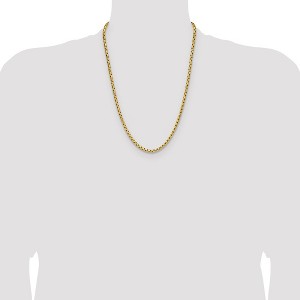 Chisel Stainless Steel Polished Yellow IP-plated 3.5mm 24" Elongated Round Box Chain - 1 of 4