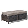 Buenhomino Patio Wicker Ottomans Set of 2, Multipurpose Outdoor Ottomans for Patio, Additional Seating, Footrest, Side Table, Removable Cushions - 2 of 4