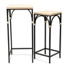 Cheung's Claudette Set of 2 Rattan Accented Wood & Metal Square Side Tables - 2 of 4