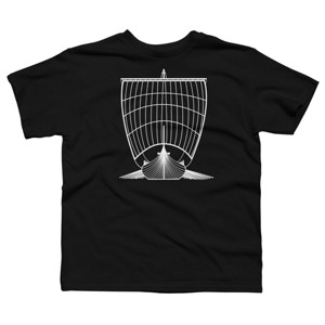 Boy's Design By Humans Viking longship By gegogneto T-Shirt - 1 of 2