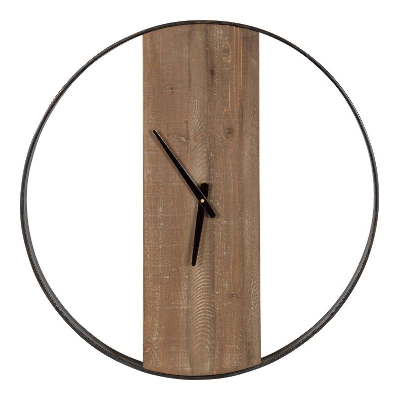 24&#34; x 24&#34; Ladd Round Numberless Wall Clock Natural/Black - Kate &#38; Laurel All Things Decor, 3 of 8