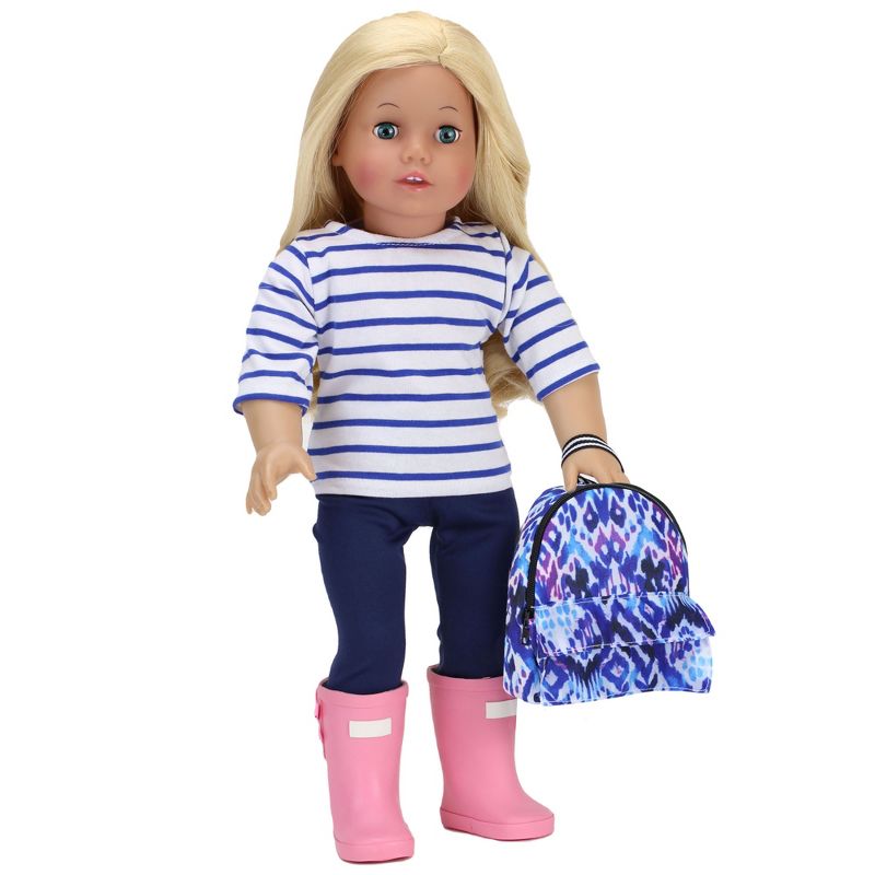 Sophia’s Doll-Sized Backpack in Ikat Print for 18 Inch Doll, Blue, 4 of 6