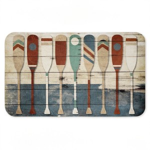 Stupell Industries Various Rustic Oars Patterns Printed Anti-Fatigue Floor Mat, design by Milli Villa, 30"x18" - 1 of 4
