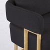 Mocamel Modern Green  Accent Chair with Gold Metal Legs, Plush Teddy Fleece Upholstered Side Chair for Living Room, Office & Dressing Area - 4 of 4