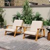 Christopher Knight Home Paloma Outdoor Acacia Wood Adirondack Design Club Chair with Cushion - 2 of 4