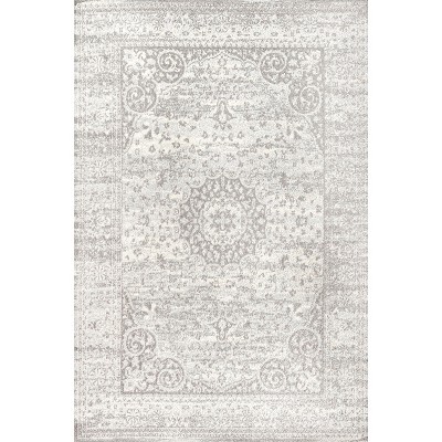 Medallion Mirage Gray and Cream 8' x 10' Synthetic Area Rug