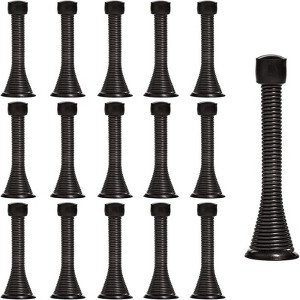 Attop Heavy Duty Door Stops 16 Pack 3 1/4 Inch - Flexible Spring Stopper, Child Safe with Rubber Tips (Black) for Home Interior Doors - 1 of 4