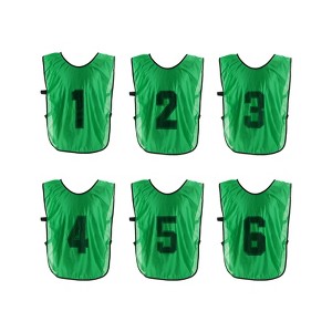 Unique Bargains Team Sports Reversible Numbered Soccer Training Vest 6 Pcs - 1 of 4