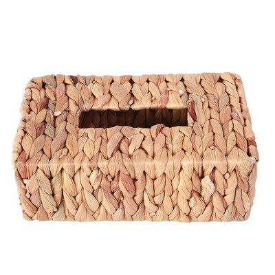 Natural Water Hyacinth Wicker Rectangular Tissue Box Cover
