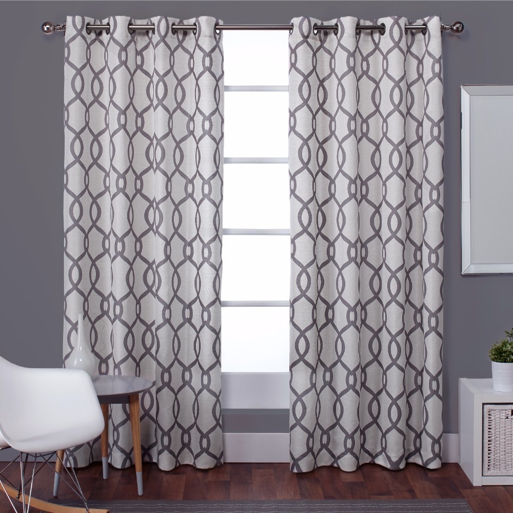 Photos - Curtains & Drapes Set of 2 96"x54" Kochi Linen Blend Grommet Top Light Filtering Window Curt